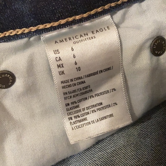 American Eagle Dark Wash Midi Denim Shorts - Picture 2 of 3